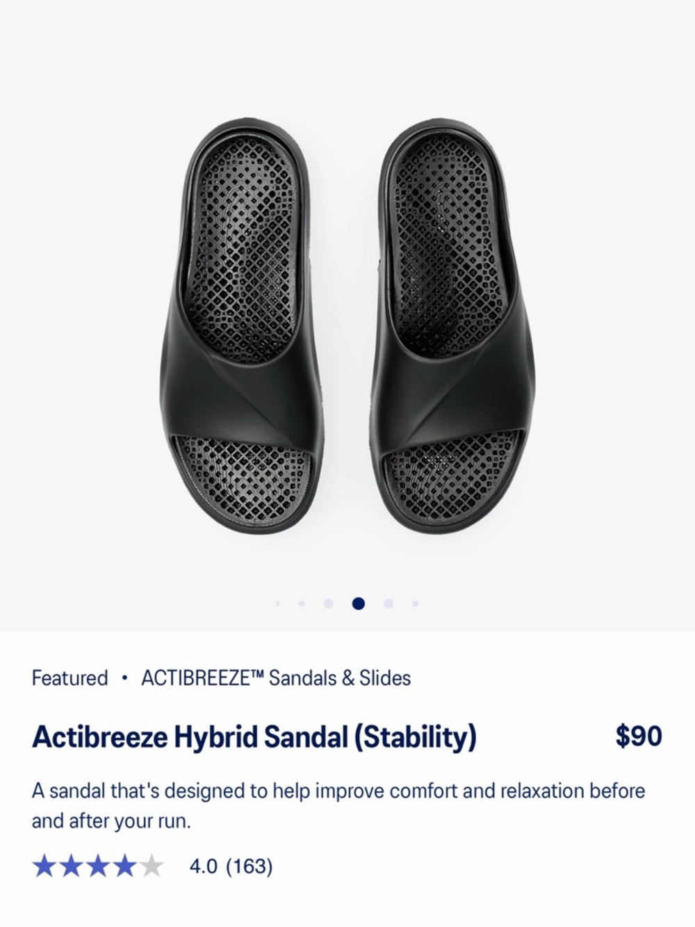 Asics Actibreeze Hybrid Slide Sandal in Black - Picture 4 of 12
